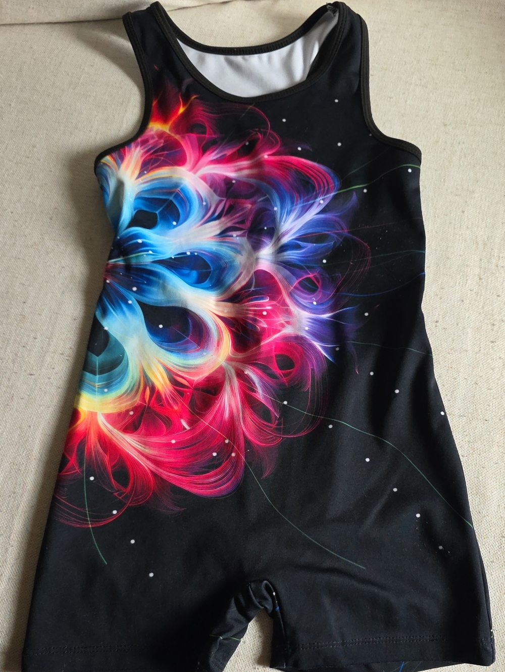 Girls Leotard By Joystream- For Gymnastics Or Wrestling Practice: Size 6-7.
